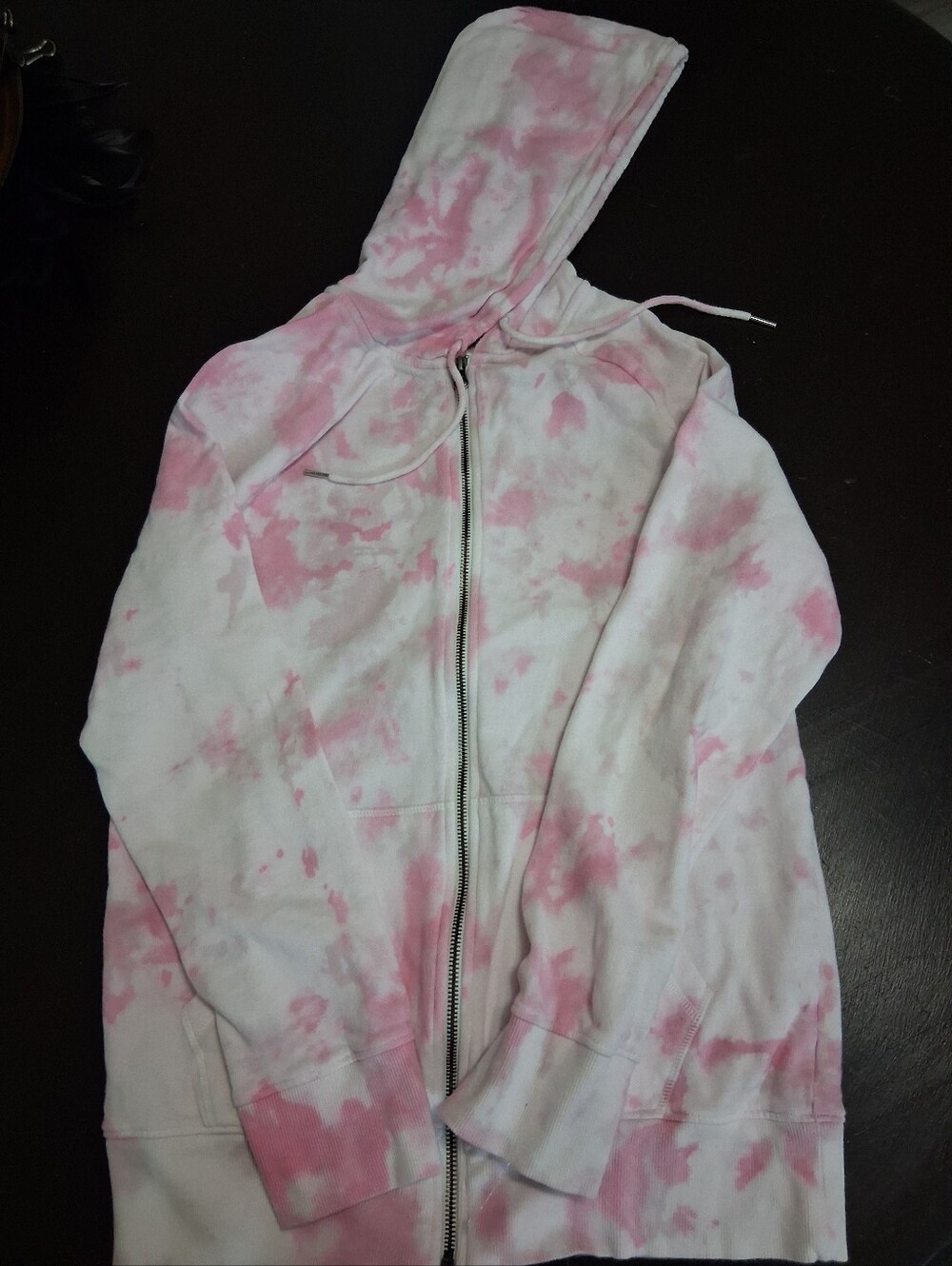 Retro Pink Tie-Dye Zip Hoodie Jacket